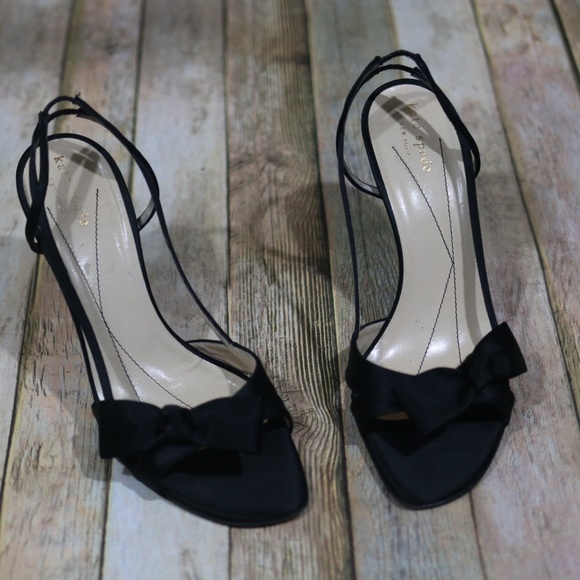 Kate Spade Shoes - Kate Spade Satin Bow Peep Toe Slingback Pumps Heel